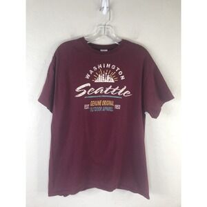 Seattle Washington Destination Shirt Mens L‎ Maroon